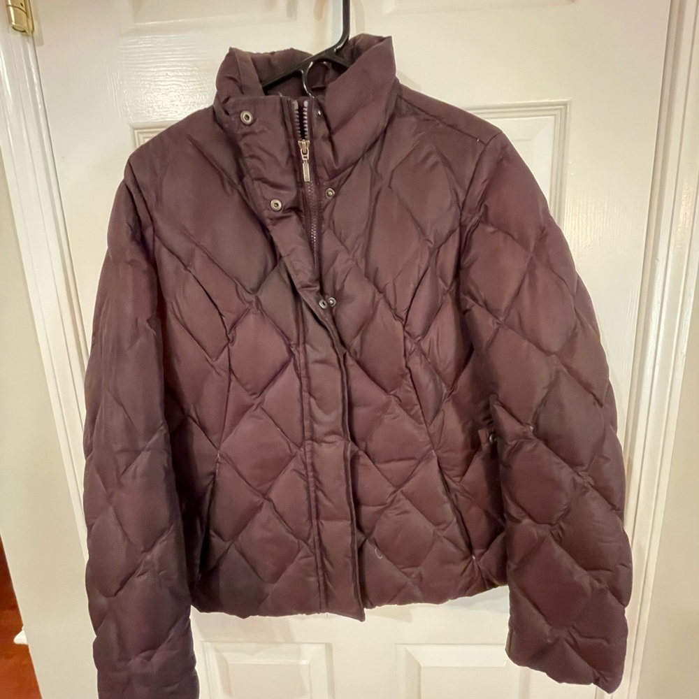 Large Plum Purple Eddie Power Premium Quality Goose Down & Polyester Coat Jacket